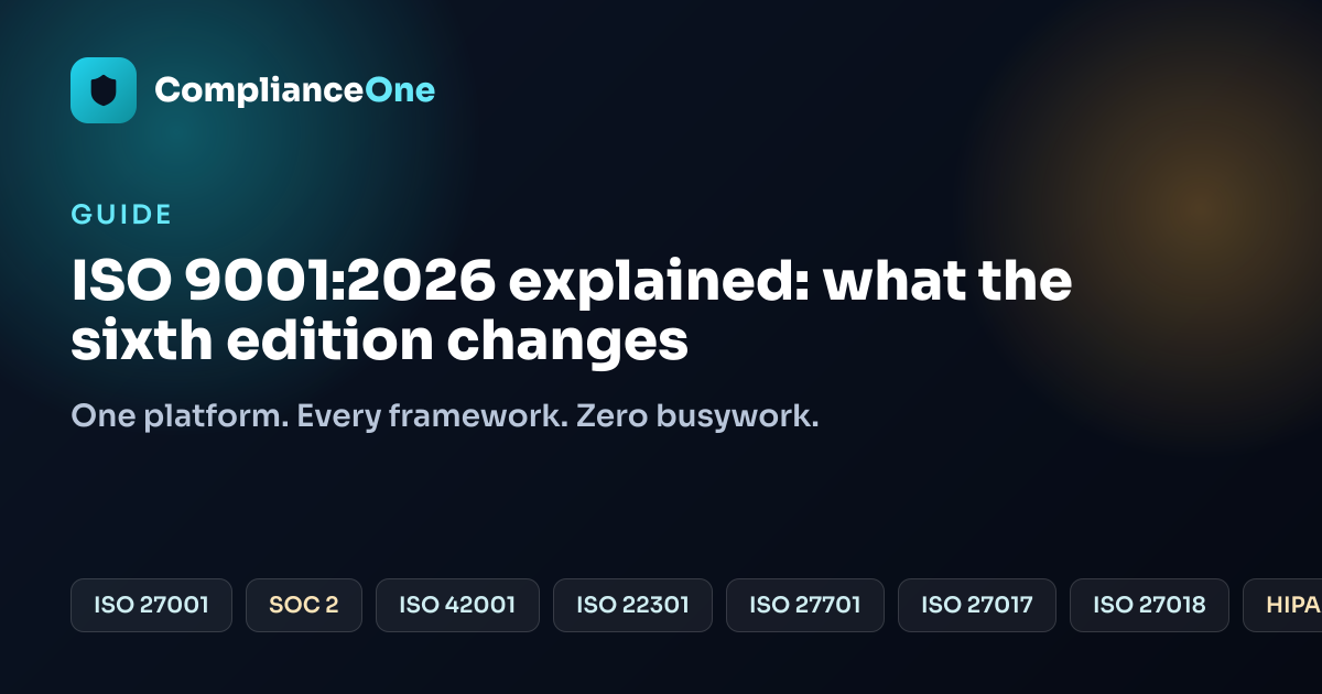 ISO 9001:2026 explained: what the sixth edition changes · Compliance One